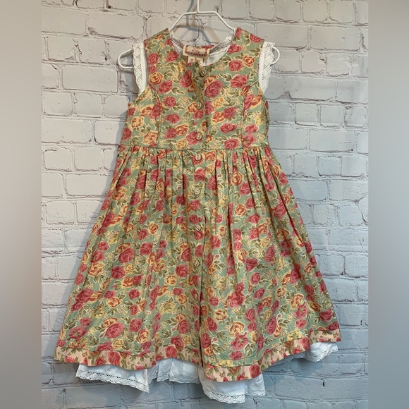 April Cornell Other - NEW April Cornell Cornelloki White Petticoat Green Floral Bustle Dress Se…